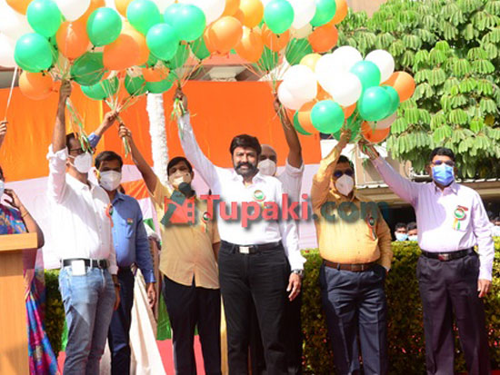 Balakrishna Flag Hoisting at Basavatarakam Hospital in Hyd